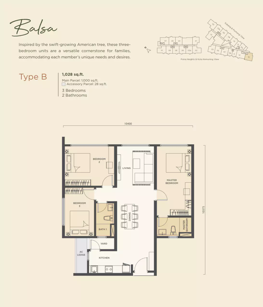 Alora Residences Subang Jaya - Floor Plan Type B