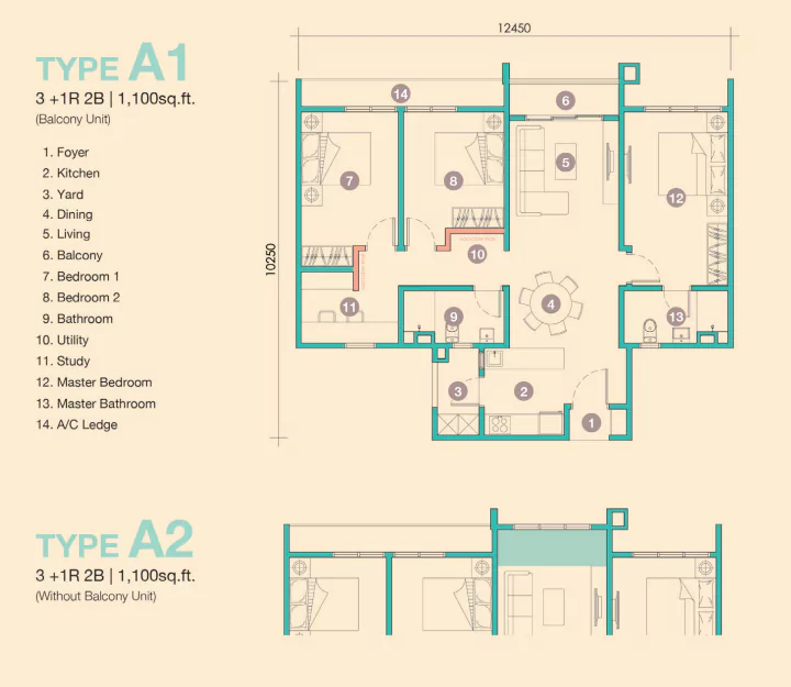 D’Tessera Residence-Floor Plan-A1 & A2