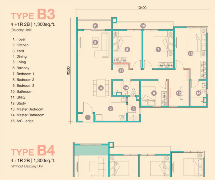 D’Tessera Residence-Floor Plan-B3 & B4