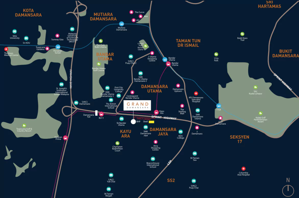 Grand Damansara Petaling Jaya-Location Plan