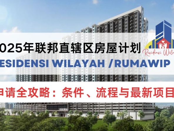 吉隆坡 Residensi Wilayah (RUMAWIP) 2025 封面图，展示 KL 市景与可负担房屋钥匙，供首购族申请指南使用