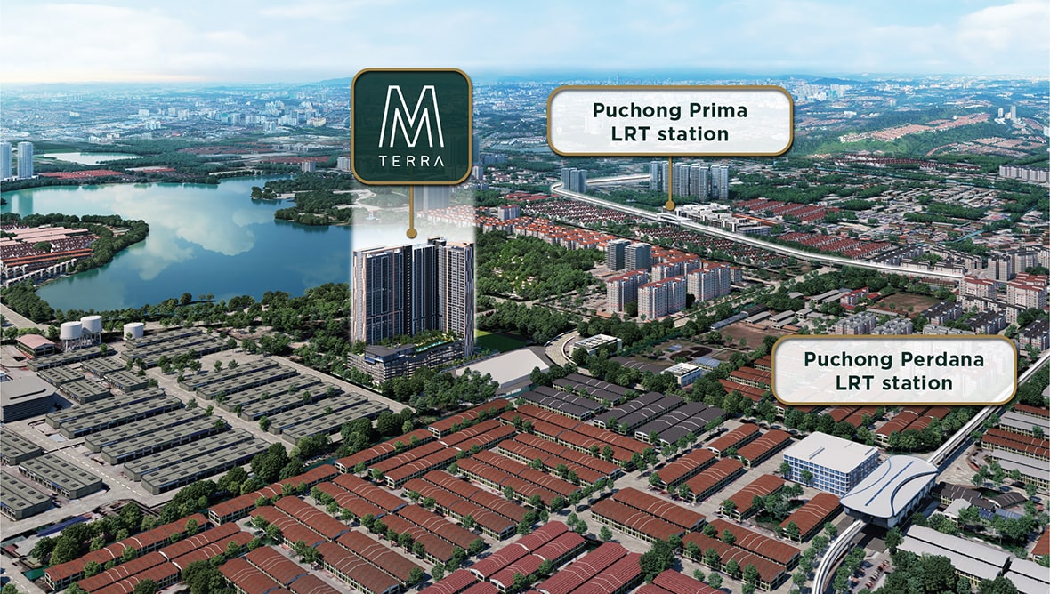 500m to LRT stations with direct shuttle