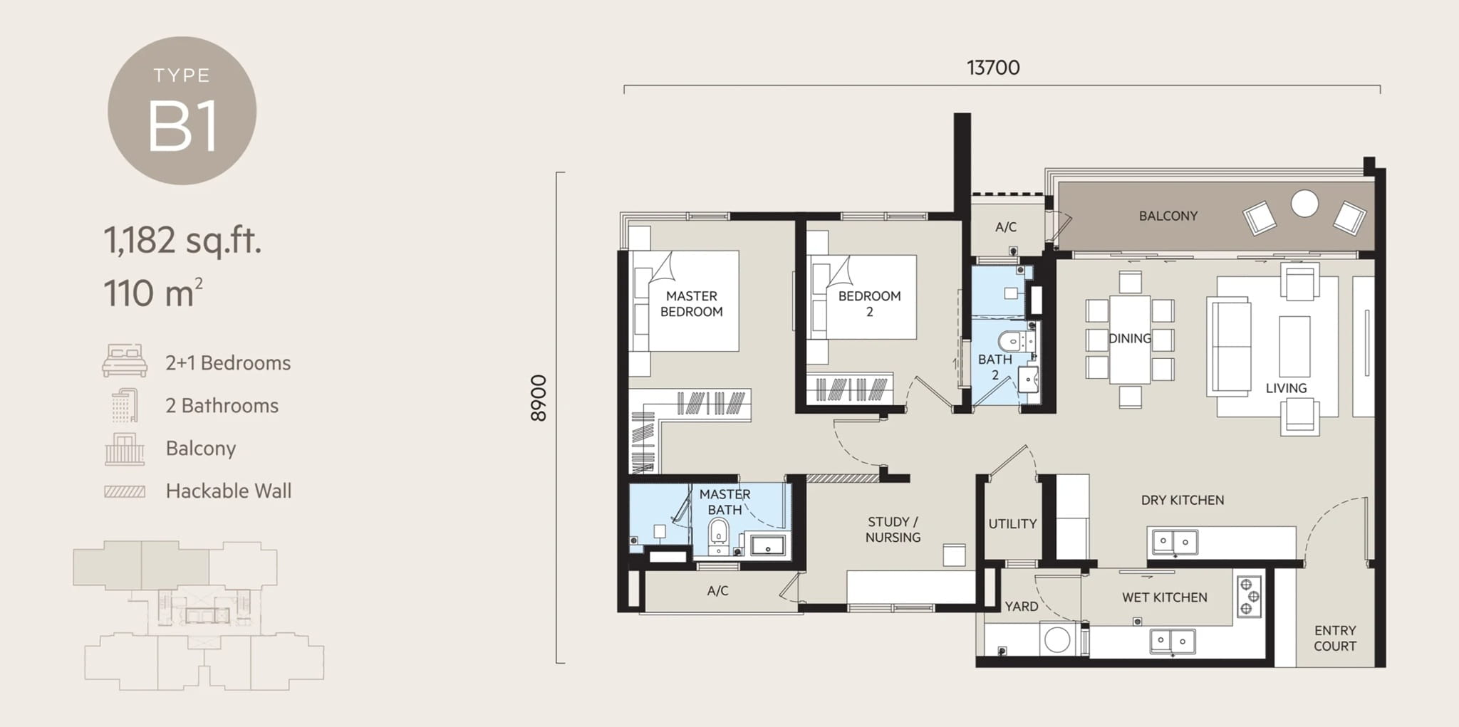 Oaka Residence-Bukit Jalil-Type B1