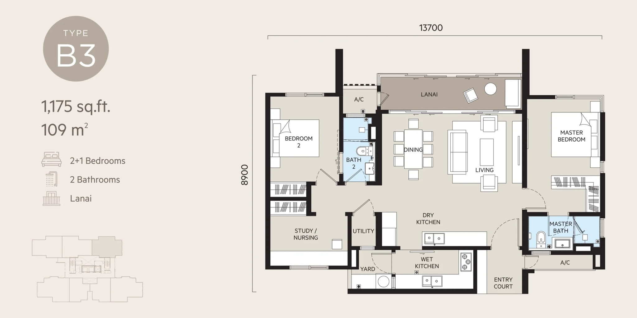 Oaka Residence-Bukit Jalil-Type B3