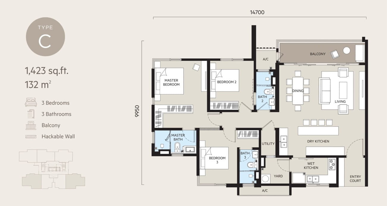 Oaka Residence-Bukit Jalil-Type C