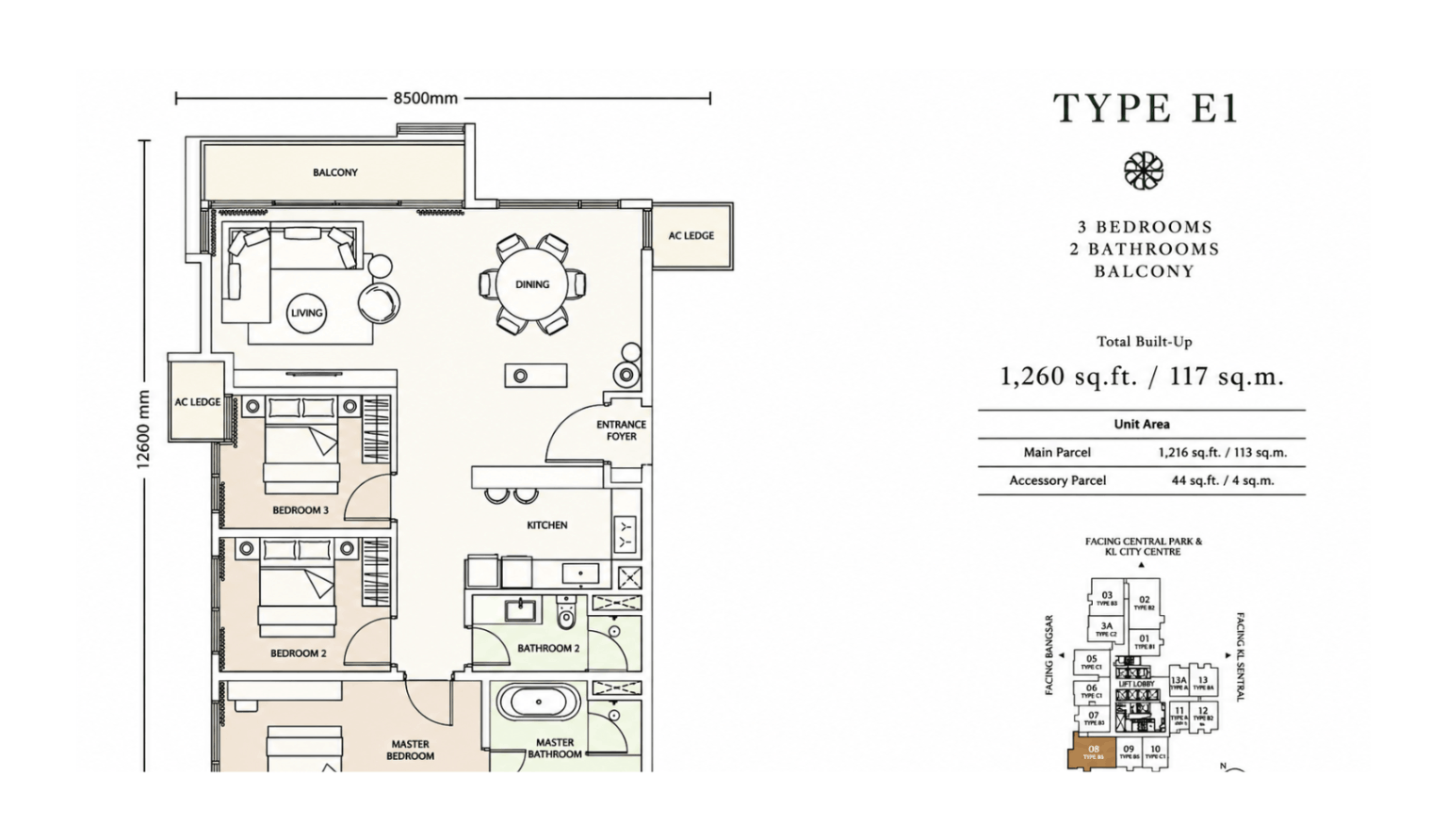 Parkside Residences Layout Type E1